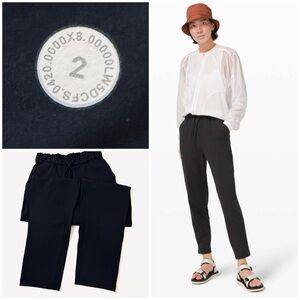 Lululemon Keep Moving Pant 7/8 High Rise Luxtreme Relaxed Fit Pockets Black